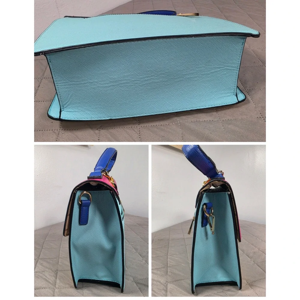 Colorblock Statement Satchel Pink Blue Yellow Gold Chain Women's ALDO